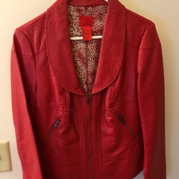 Faux Red Leather jacket - Picture 1 of 3